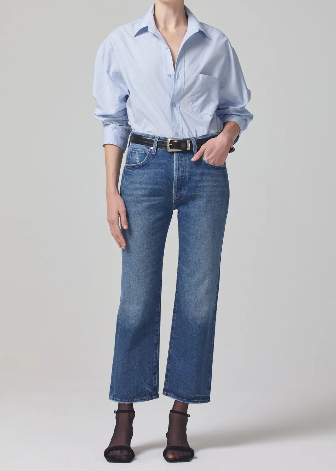 Emery Crop Relaxed Straight in Oasis sold by Citizens Of Humanity