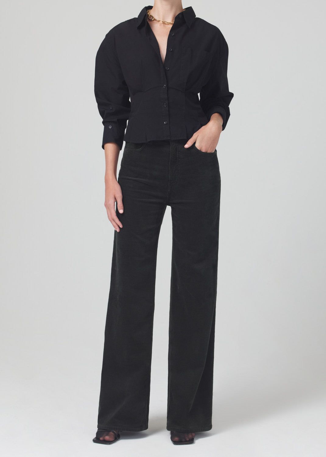 Paloma Baggy Corduroy in Kelp sold by Citizens Of Humanity