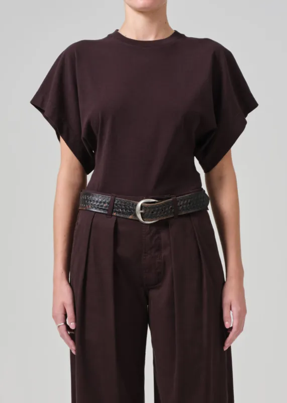 Fiora Origami Tee in Clove sold by Citizens Of Humanity