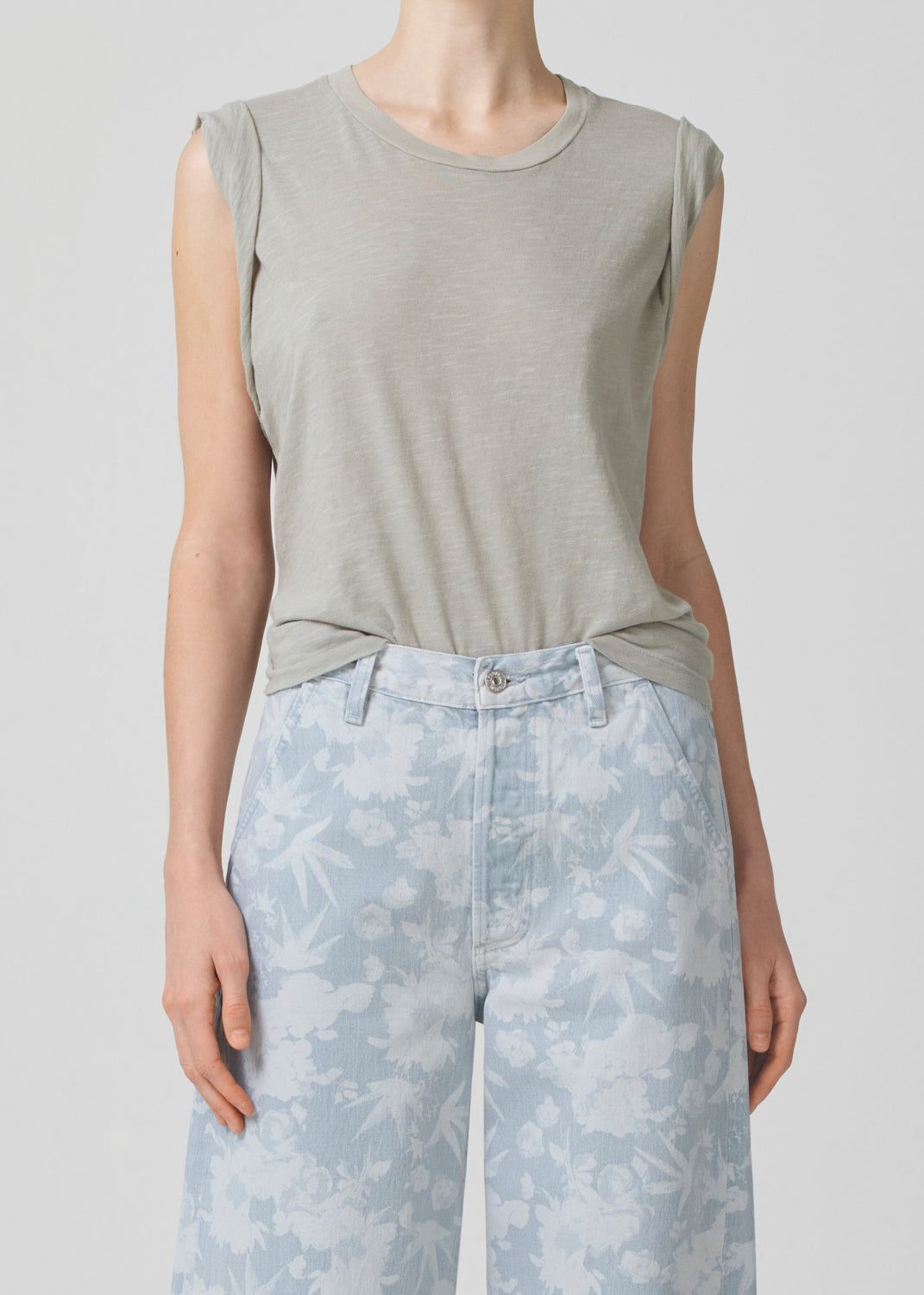 Kelsey Roll Sleeve Tee in Andes sold by Citizens Of Humanity