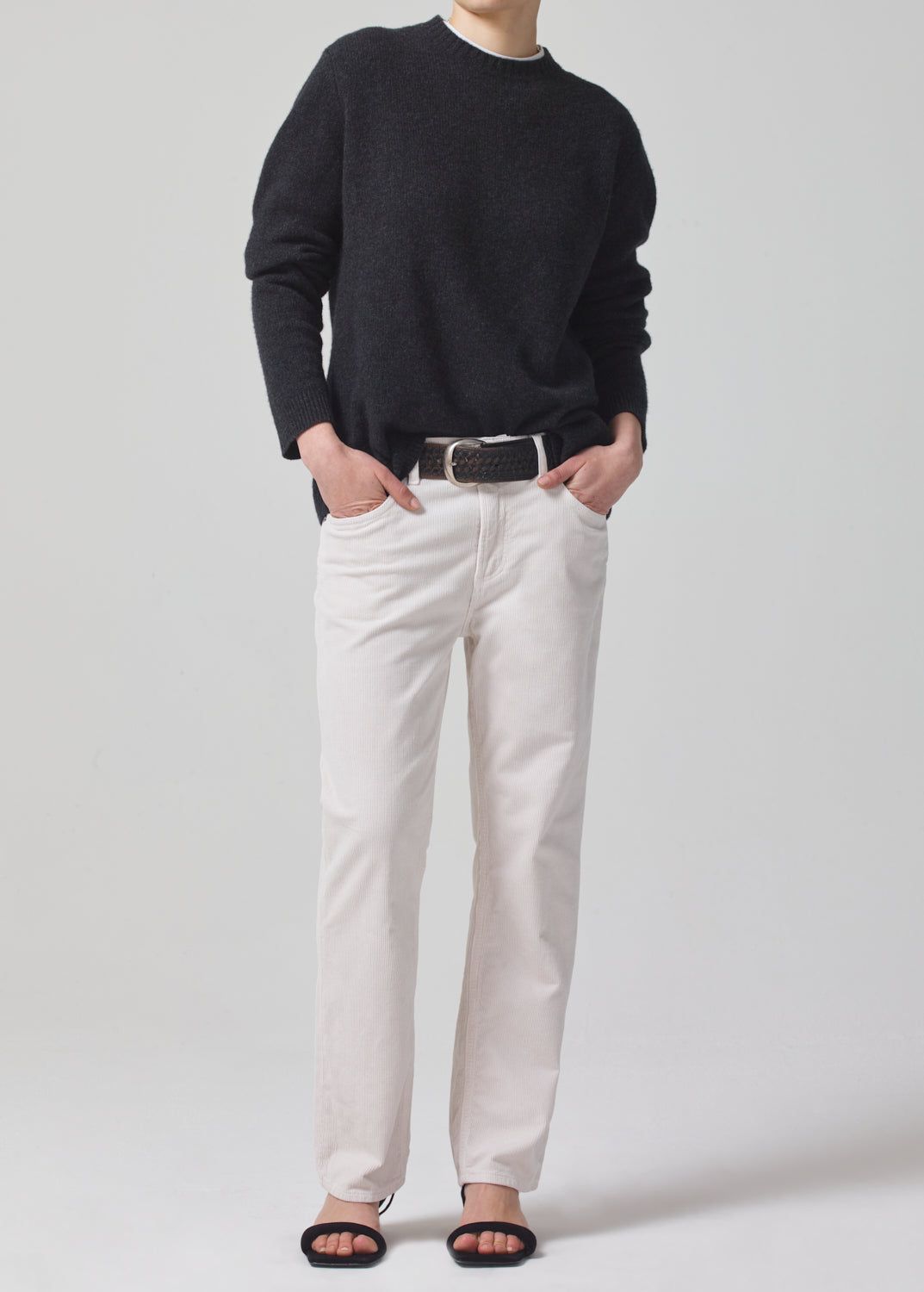 Neve Low Slung Relaxed Corduroy in Oysterette sold by Citizens Of Humanity