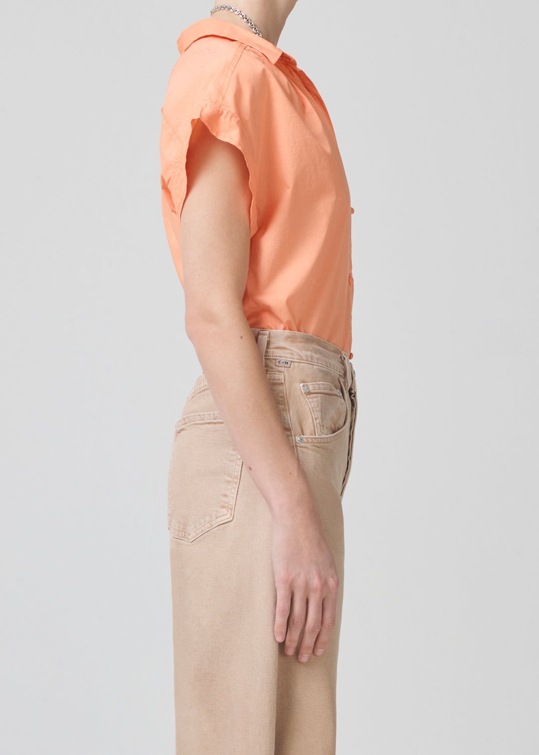 Penny Short Sleeve Blouse in Papaya sold by Citizens Of Humanity product image thumbnail 3
