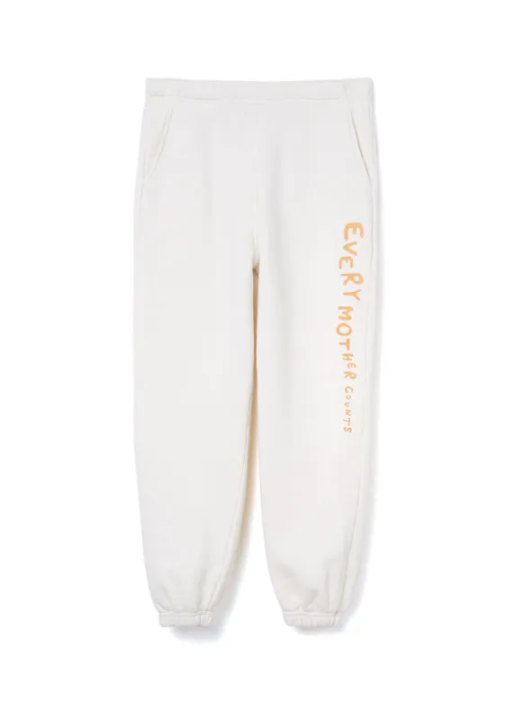 Every Mother Counts Unisex Sweatpant in Cream made by Citizens Of Humanity