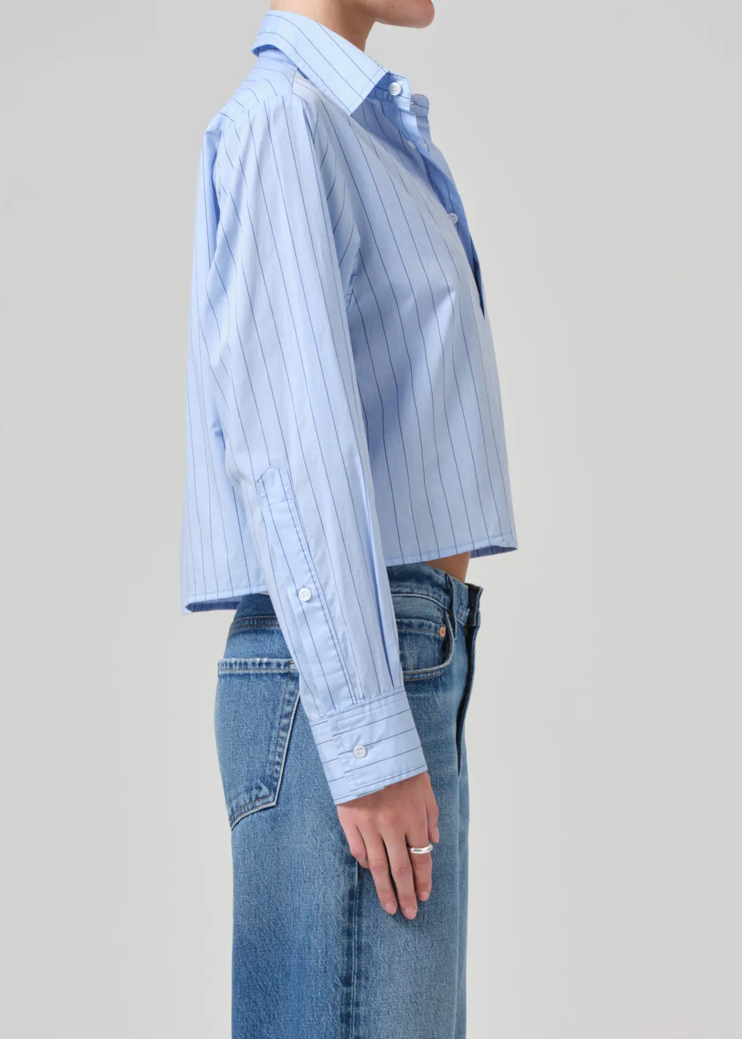 Fino Cropped Shirt in Ellis Stripe sold by Citizens Of Humanity product image thumbnail 3
