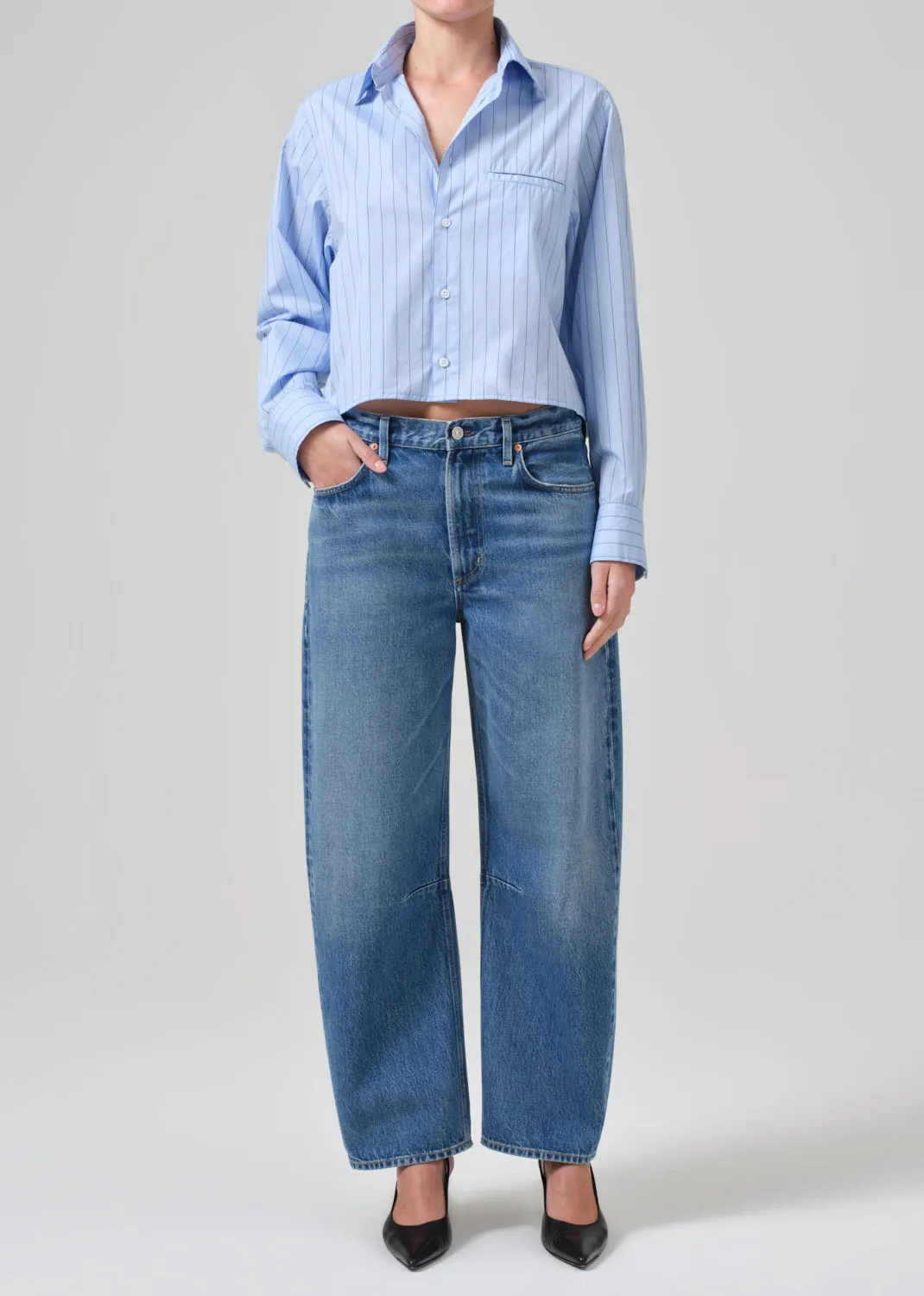 Fino Cropped Shirt in Ellis Stripe sold by Citizens Of Humanity product image thumbnail 5