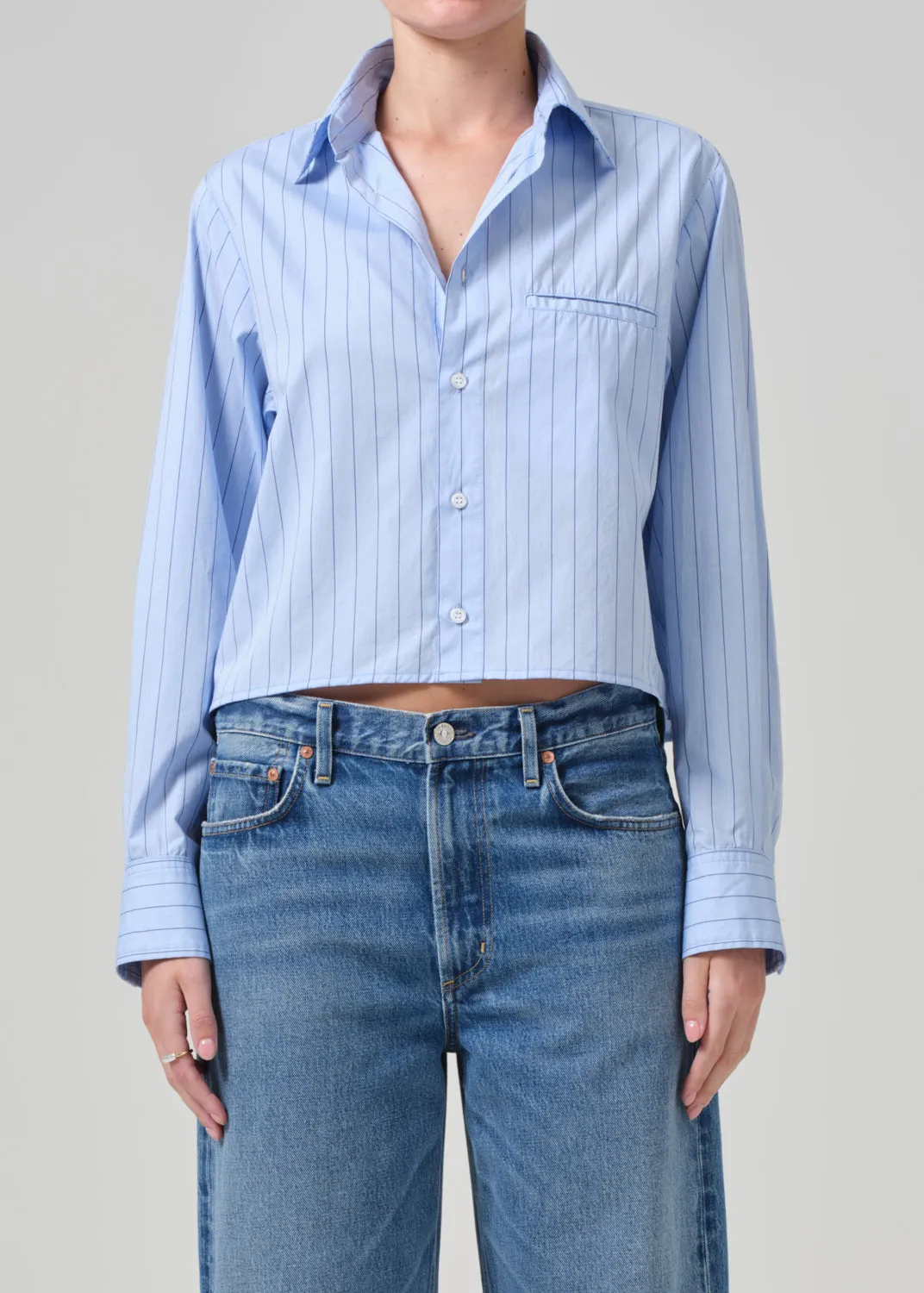 Fino Cropped Shirt in Ellis Stripe sold by Citizens Of Humanity
