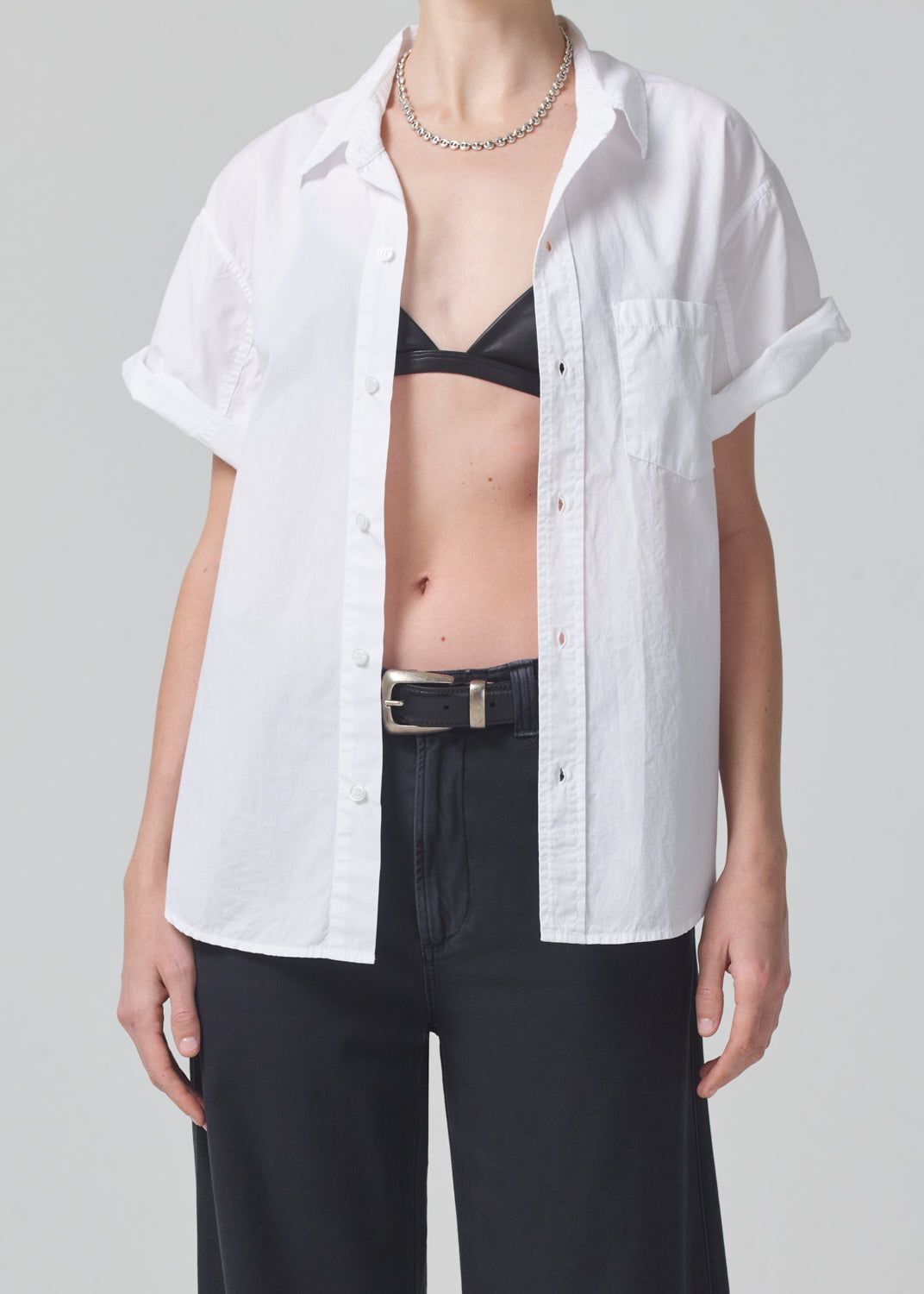 Short Sleeve Kayla Shirt in Optic White sold by Citizens Of Humanity