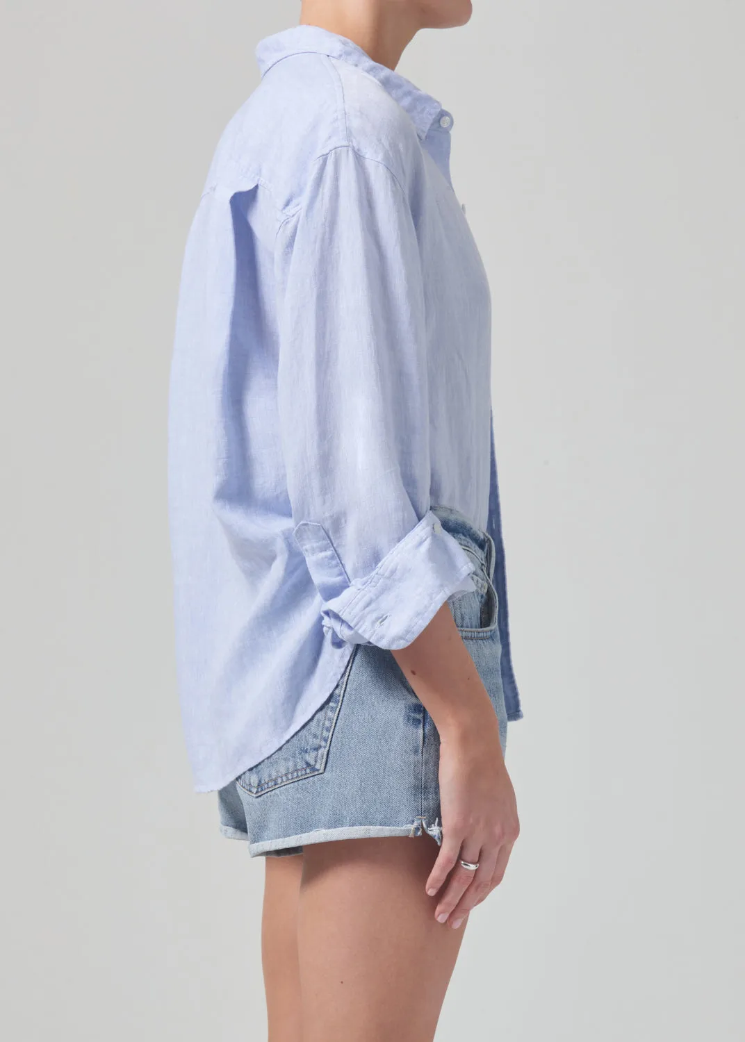 Kayla Shrunken Linen Shirt in Glint sold by Citizens Of Humanity product image thumbnail 3