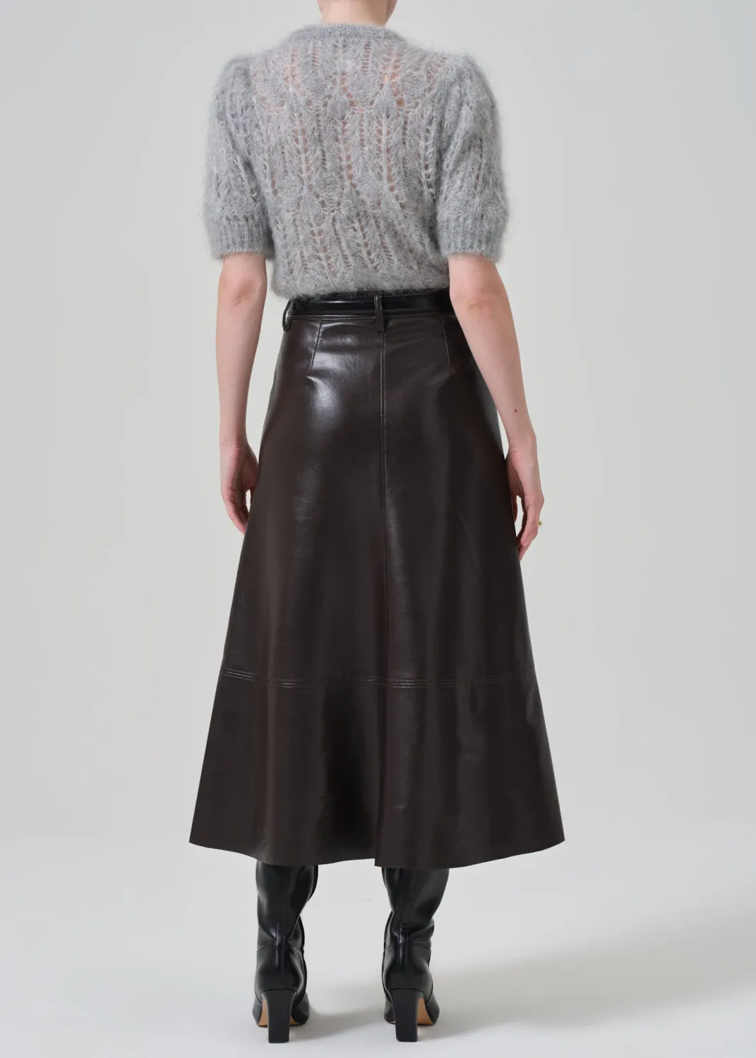 Cassia Leather Skirt in Chocolate Dark Brown sold by Citizens Of Humanity product image thumbnail 3