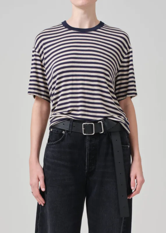 Elisabetta Relaxed Tee in Navy Stripe sold by Citizens Of Humanity