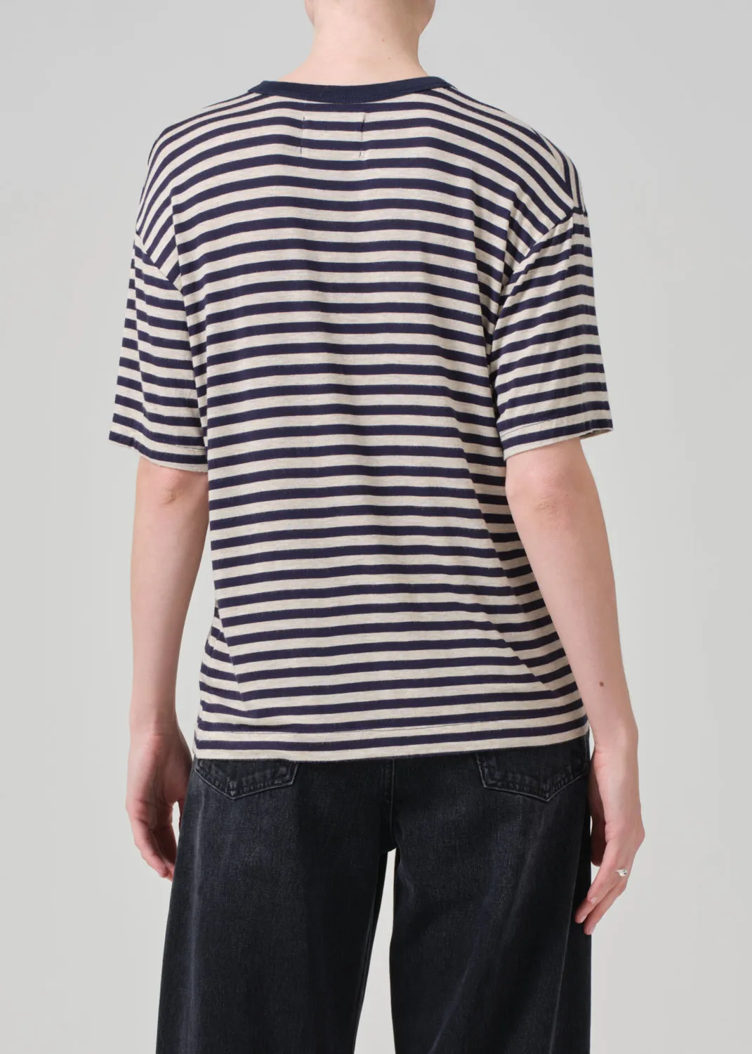 Elisabetta Relaxed Tee in Navy Stripe sold by Citizens Of Humanity product image thumbnail 2