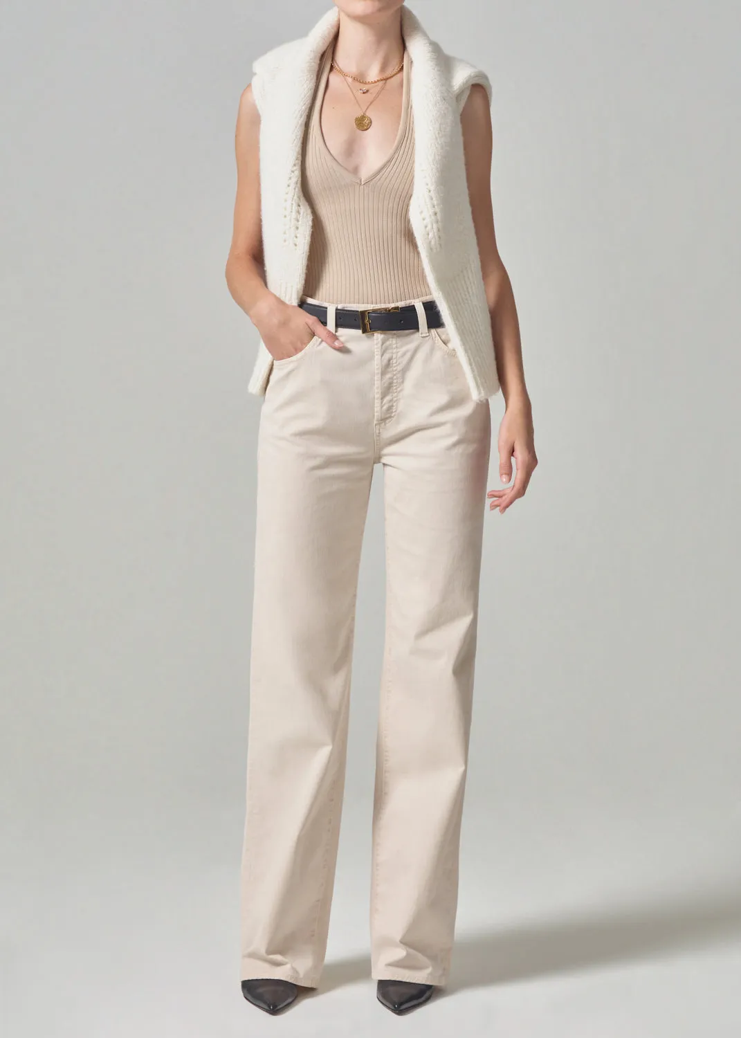 Annina High Rise Wide Leg 30" in Almondette sold by Citizens Of Humanity