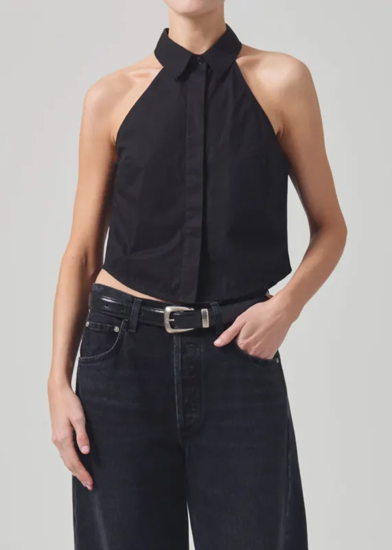 Adeline Sleeveless Shirt in Black sold by Citizens Of Humanity
