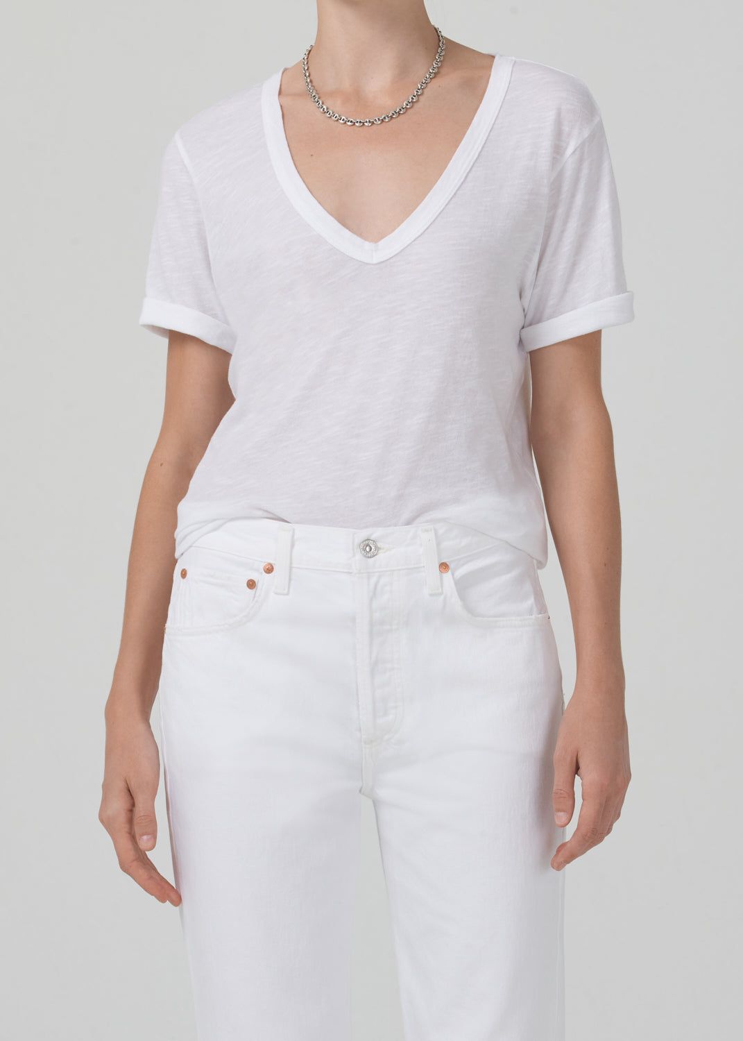 Cecilie V-Neck in White sold by Citizens Of Humanity