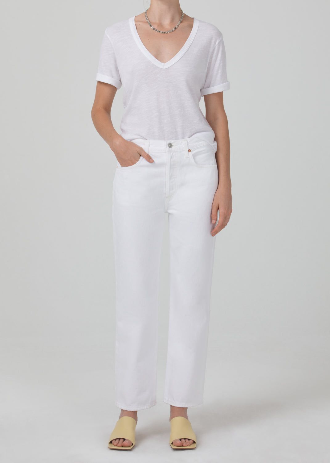 Cecilie V-Neck in White sold by Citizens Of Humanity product image thumbnail 5