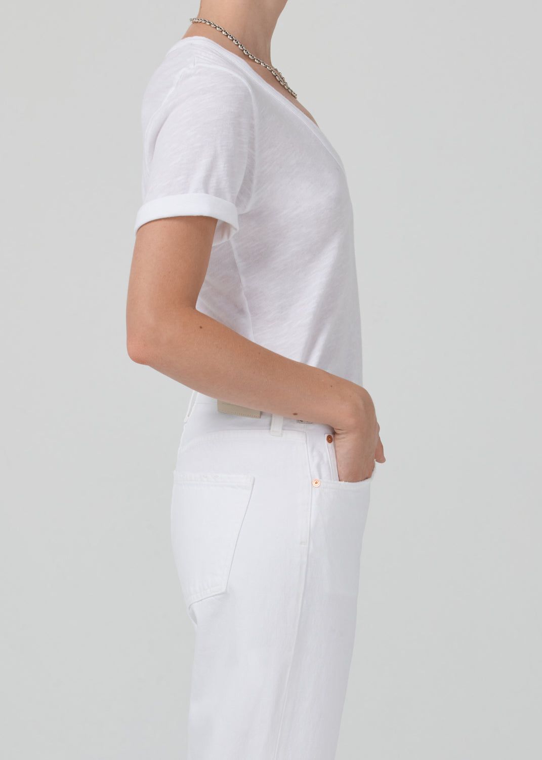 Cecilie V-Neck in White sold by Citizens Of Humanity product image thumbnail 3