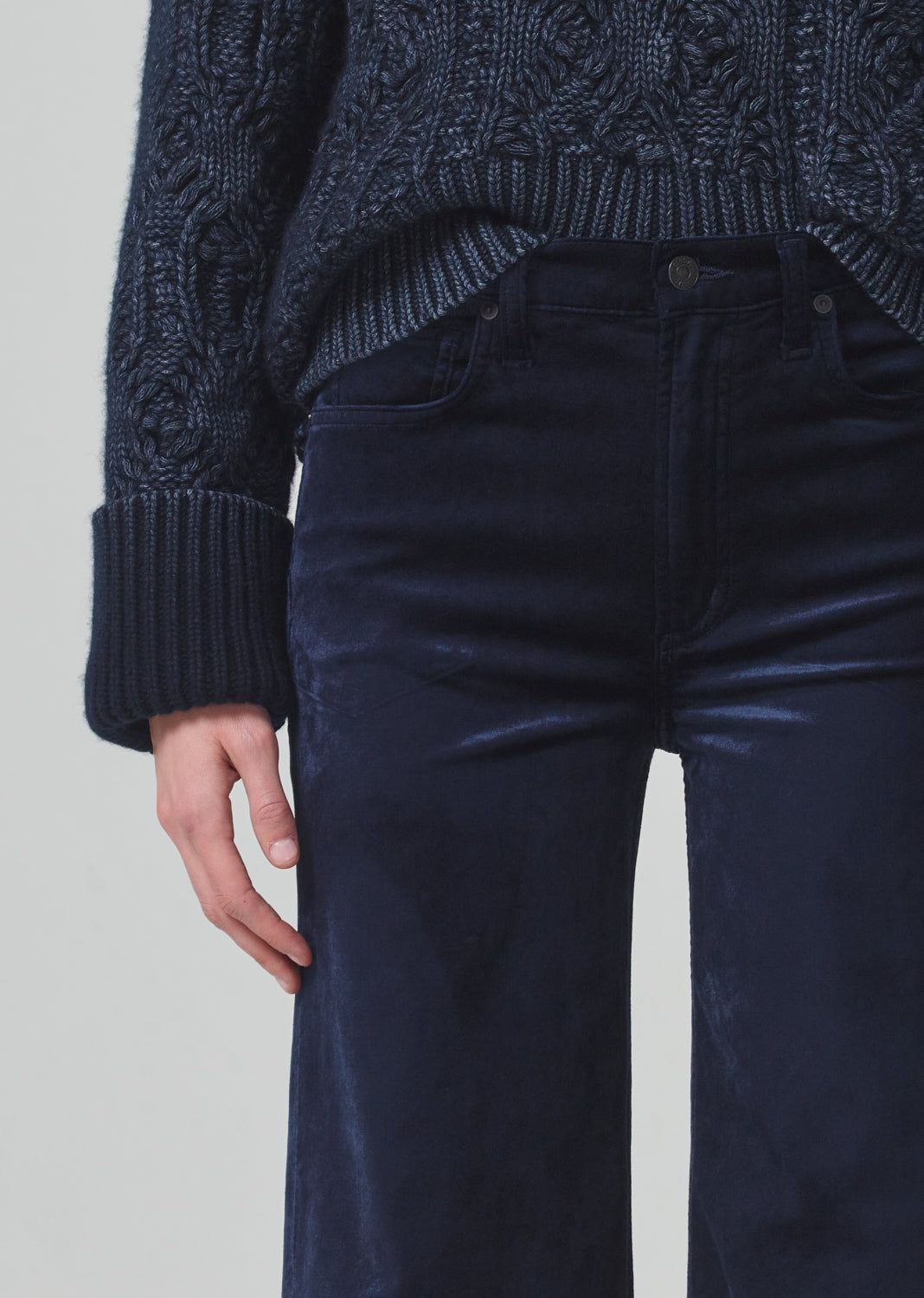 Paloma Baggy Velvet in Royal Navy sold by Citizens Of Humanity product image thumbnail 5