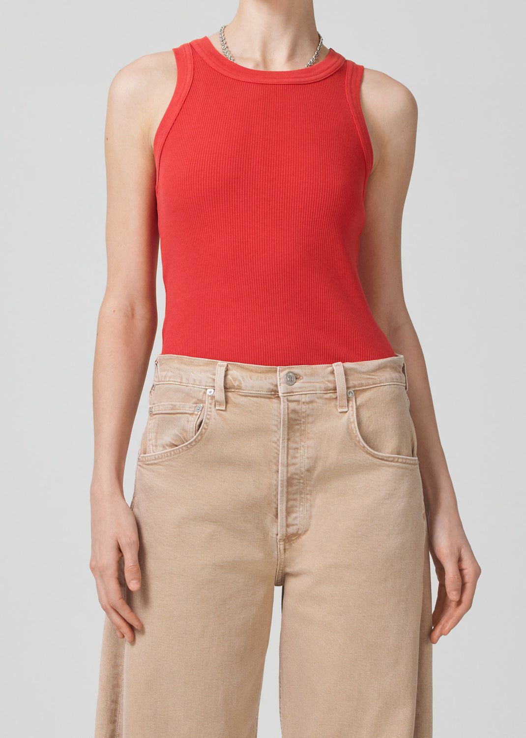 Isabel Rib Tank in Coral Balm sold by Citizens Of Humanity