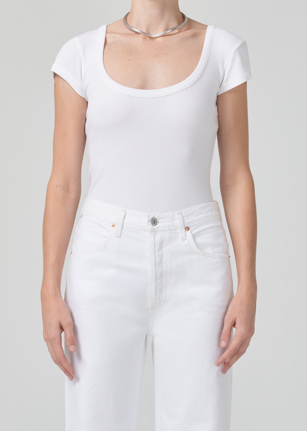 Lima Scoop Neck Tee in White sold by Citizens Of Humanity
