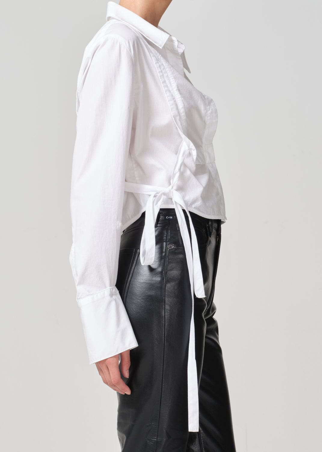 Virginia Tuxedo Bib Shirt in Optic White sold by Citizens Of Humanity product image thumbnail 4