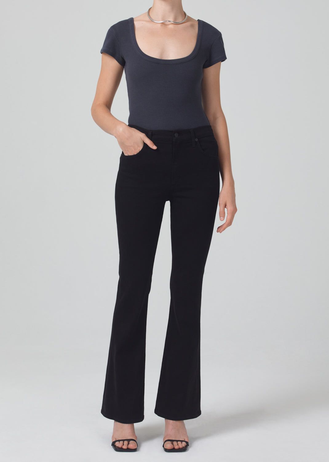 Lima Scoop Neck Tee in Charcoal sold by Citizens Of Humanity product image thumbnail 5