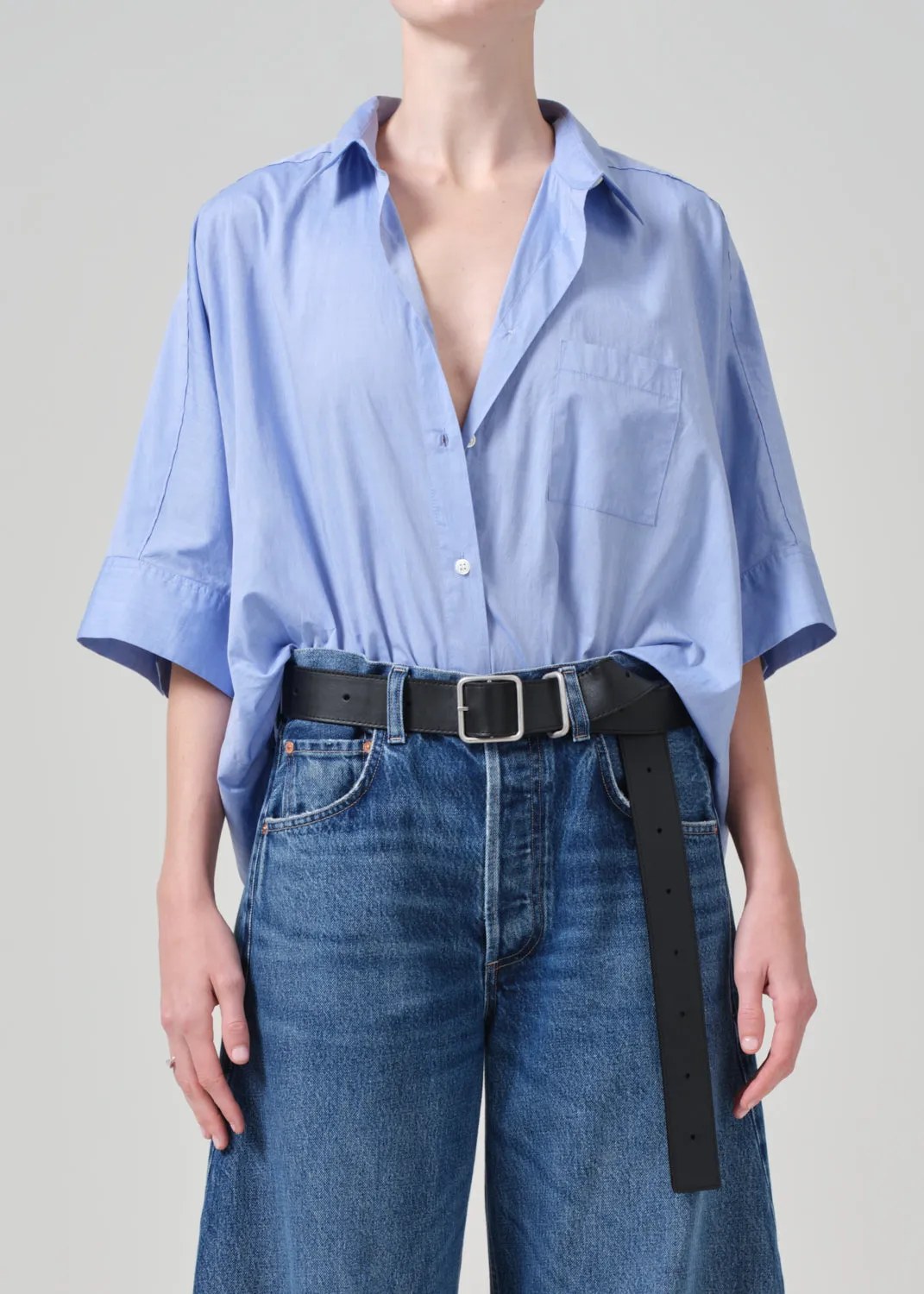 Claire Origami Shirt in Blue End On End sold by Citizens Of Humanity