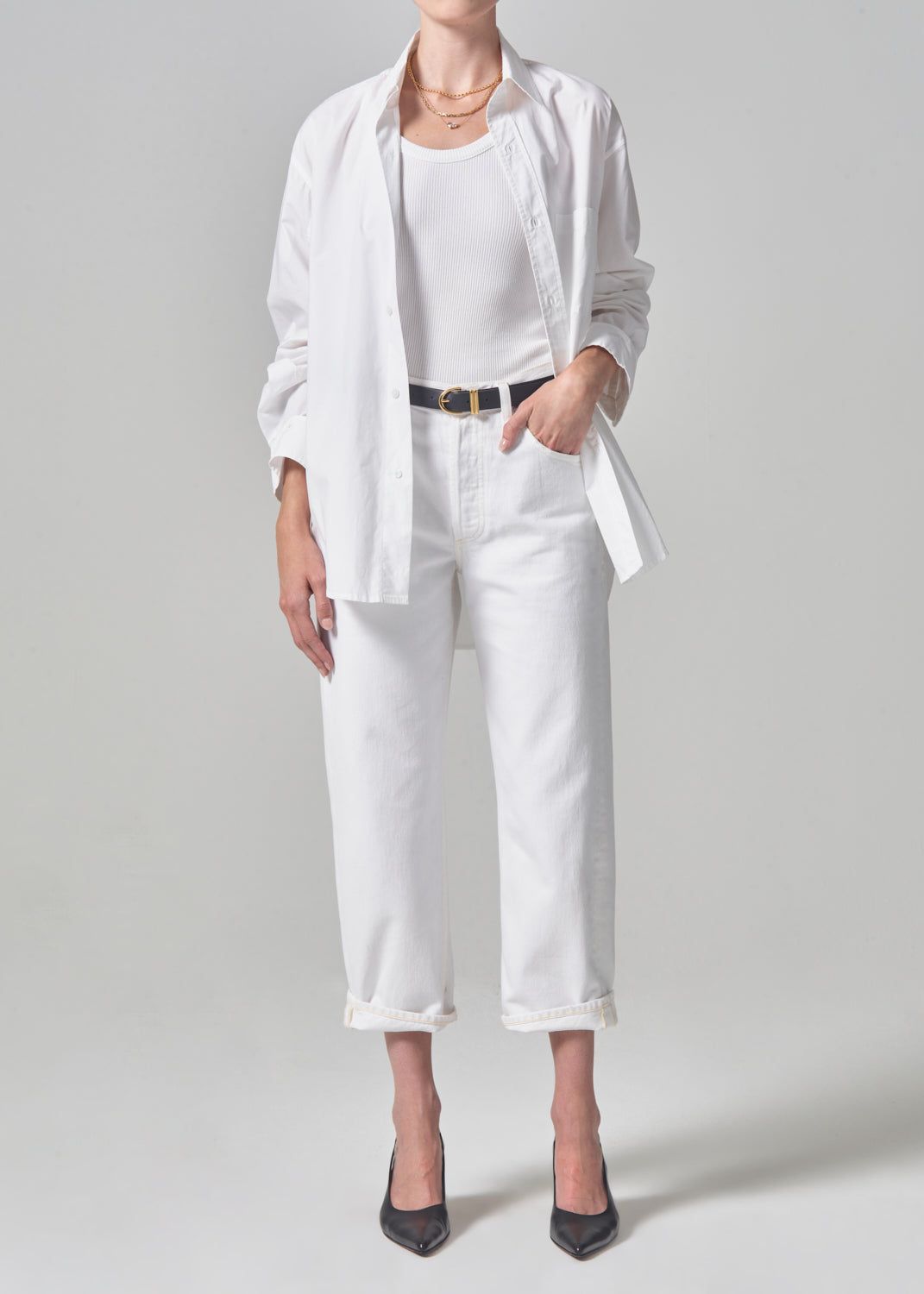 Dahlia Bow Leg Baby Roll in Iris sold by Citizens Of Humanity