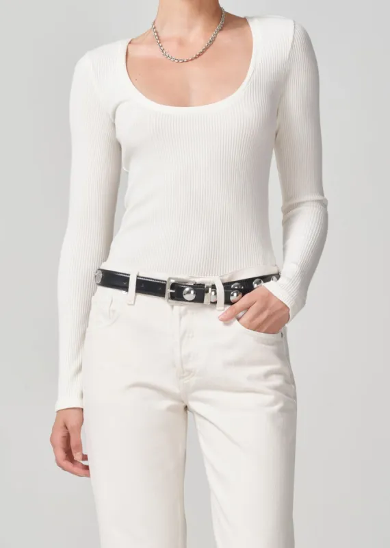 Juni Long Sleeve Scoop Neck in Pashmina sold by Citizens Of Humanity