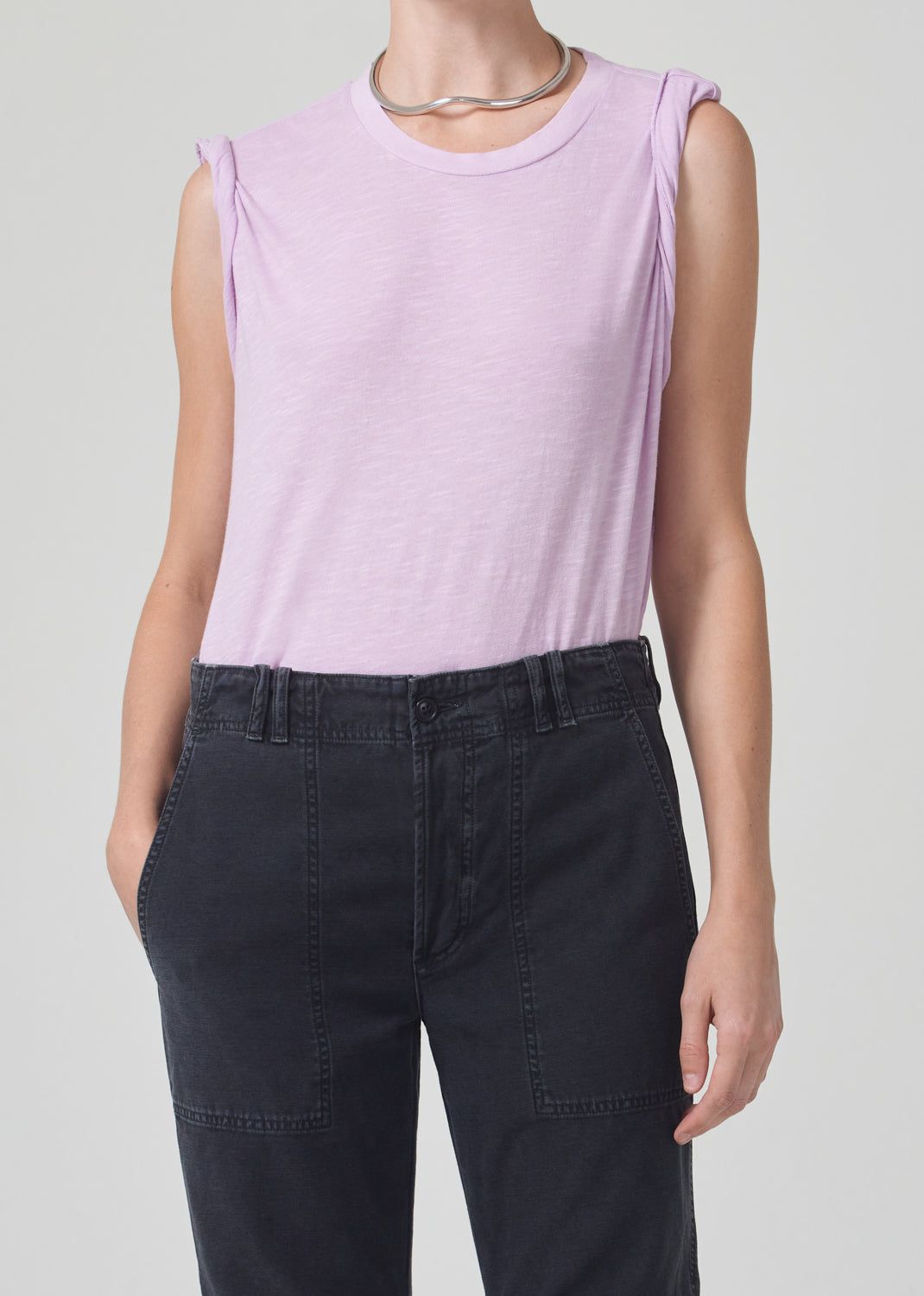 Kelsey Roll Sleeve Tee in Lavender sold by Citizens Of Humanity