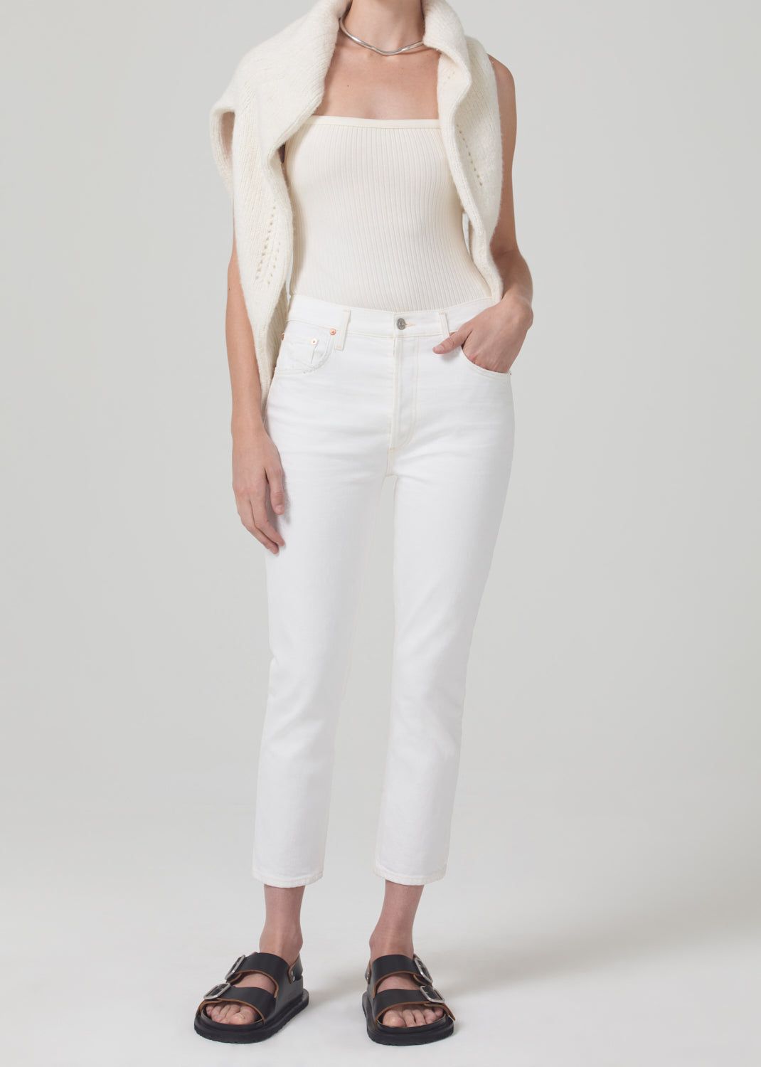 Charlotte High Rise Crop Straight in Chantilly sold by Citizens Of Humanity