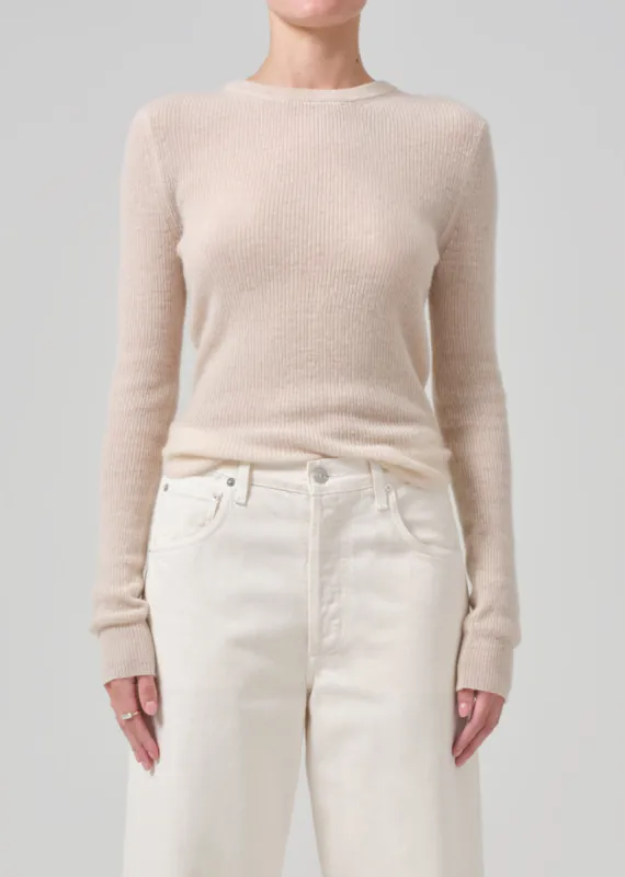 Alessia Crewneck Sweater in Cream sold by Citizens Of Humanity