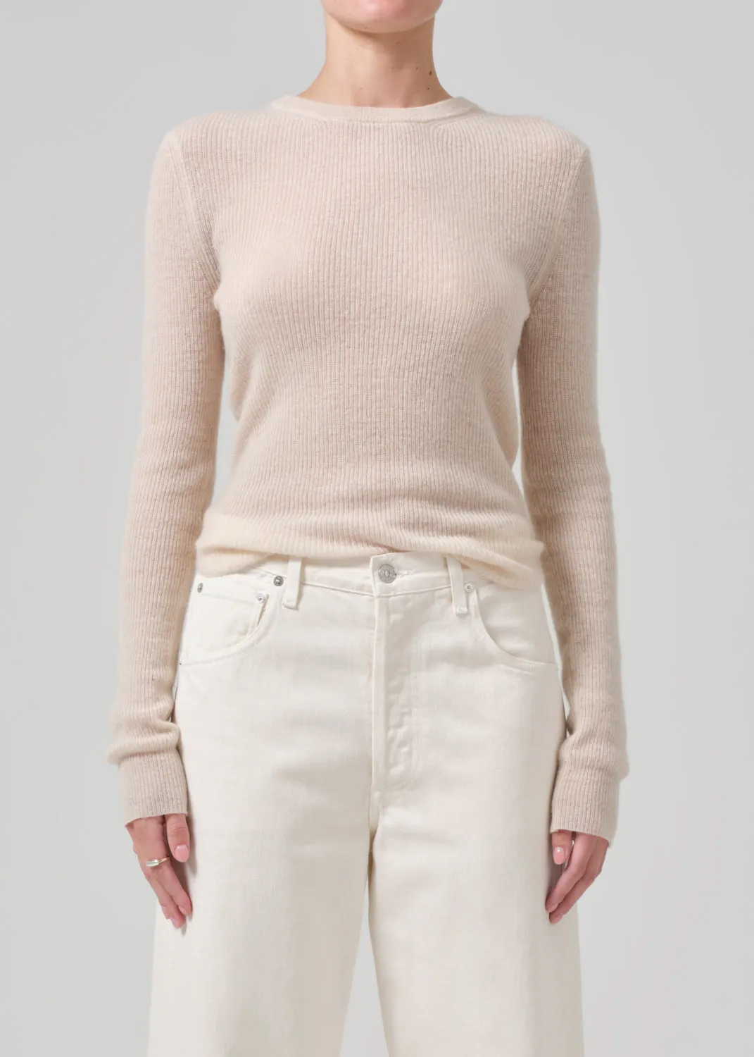 Alessia Crewneck Sweater in Cream sold by Citizens Of Humanity