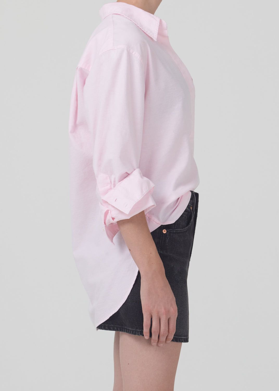 Aave Oversized Cuff Shirt in Oxford Guava sold by Citizens Of Humanity product image thumbnail 3