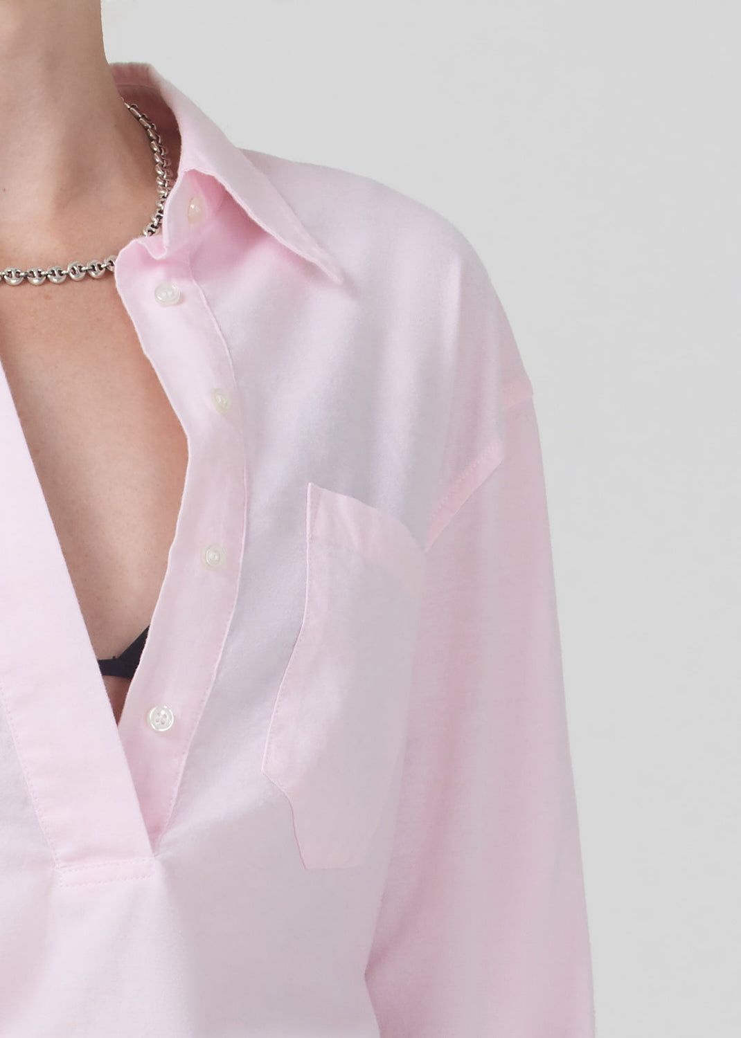 Aave Oversized Cuff Shirt in Oxford Guava sold by Citizens Of Humanity product image thumbnail 4