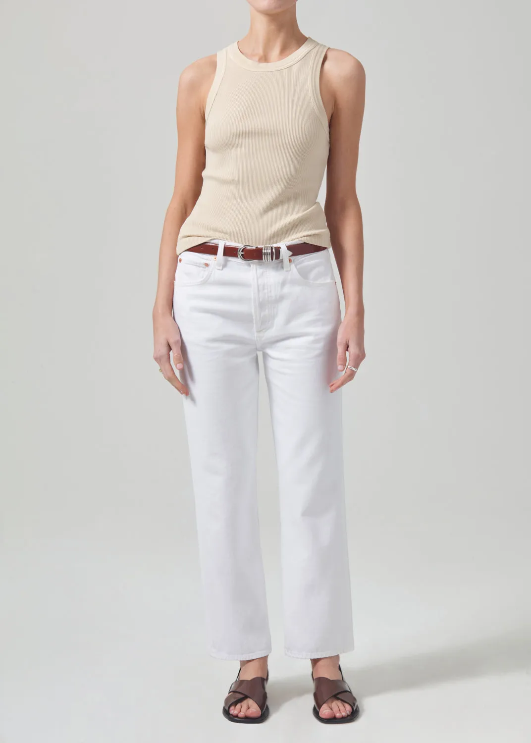 Emery Crop Relaxed Straight in Seashell sold by Citizens Of Humanity