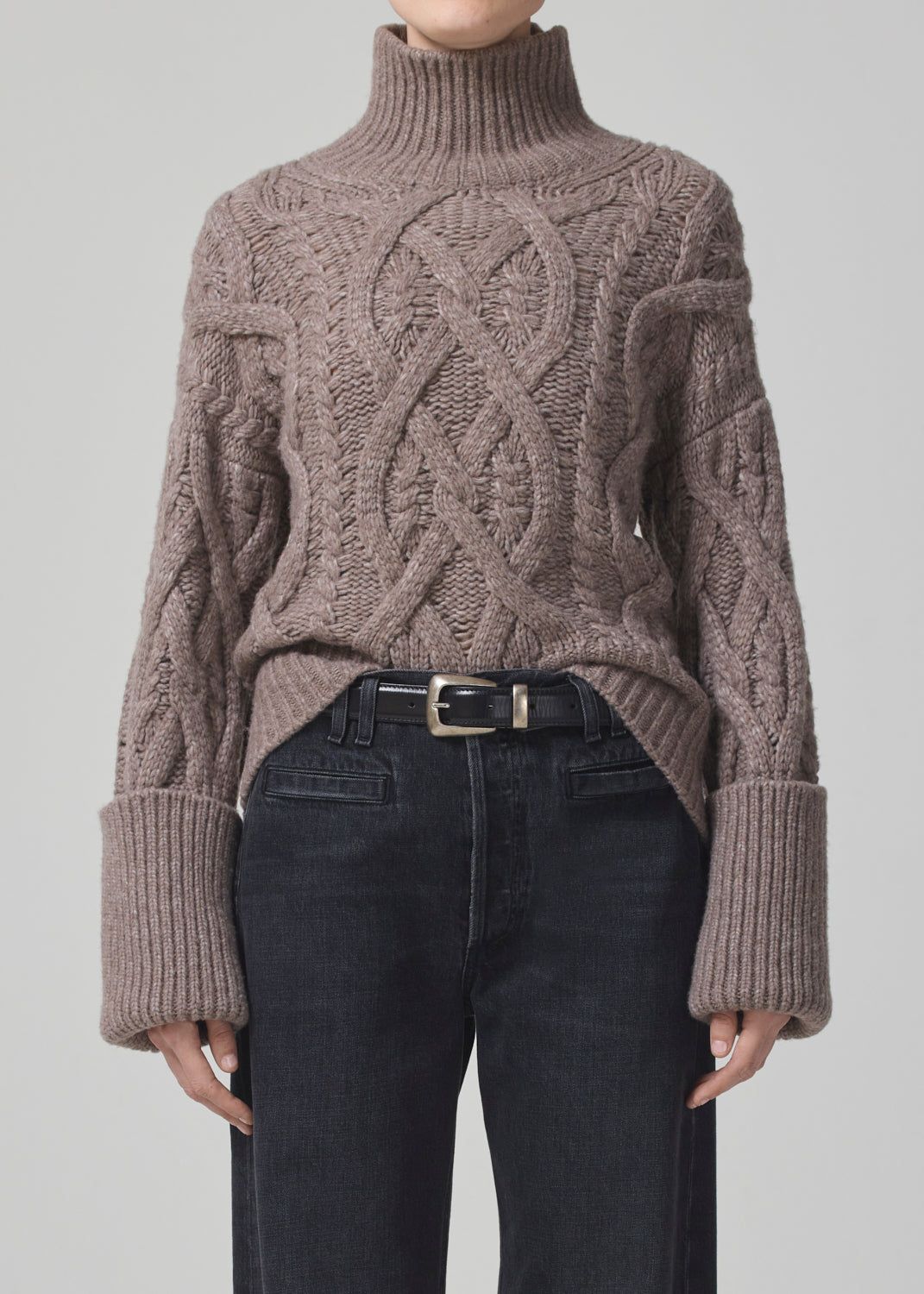 Zola Aran Turtleneck in Wheat sold by Citizens Of Humanity