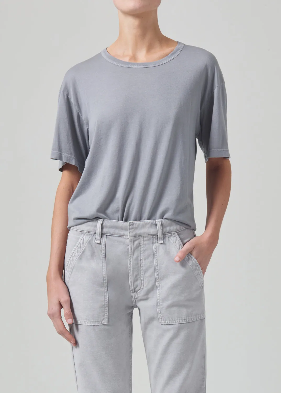 Elisabetta Relaxed Tee in Cyclone Grey sold by Citizens Of Humanity