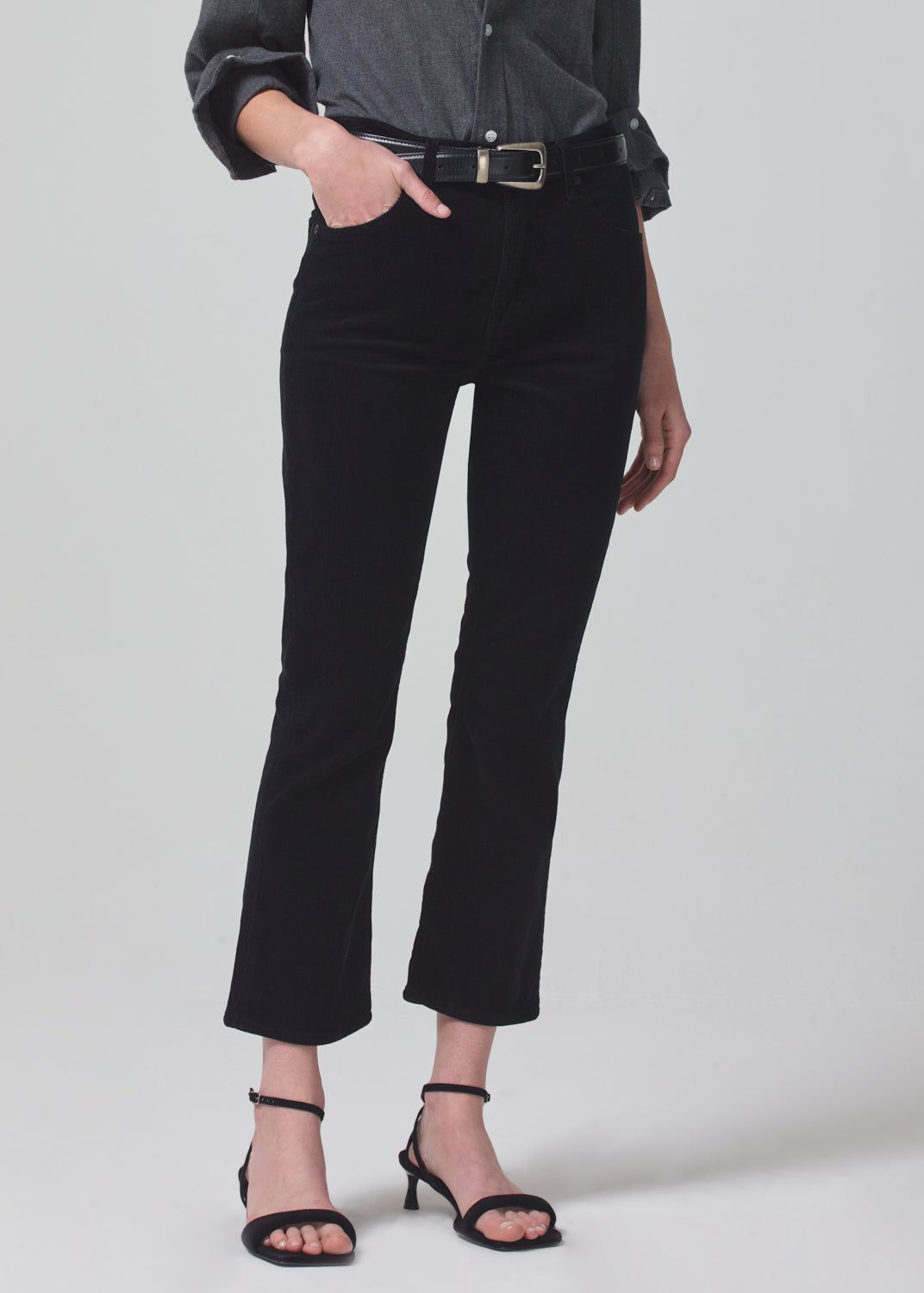 Isola Mid Rise Cropped Boot Corduroy in Black sold by Citizens Of Humanity product image thumbnail 4