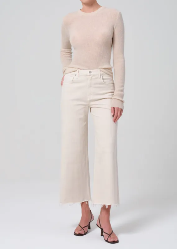 Lyra Wide Leg Crop Raw Hem in Almondette sold by Citizens Of Humanity