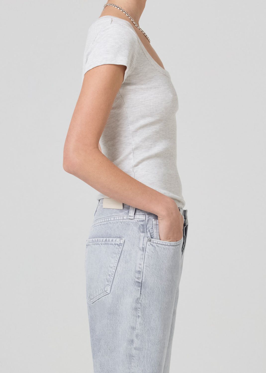Lima Scoop Neck Tee in Heather Grey sold by Citizens Of Humanity product image thumbnail 3