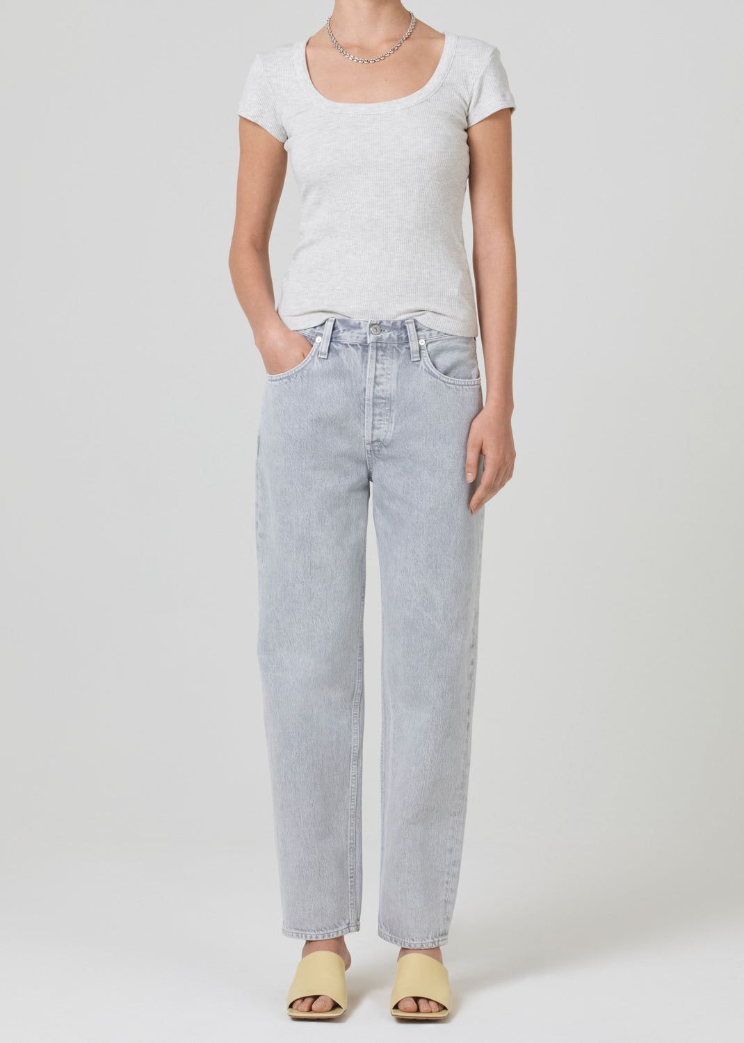 Lima Scoop Neck Tee in Heather Grey sold by Citizens Of Humanity product image thumbnail 5