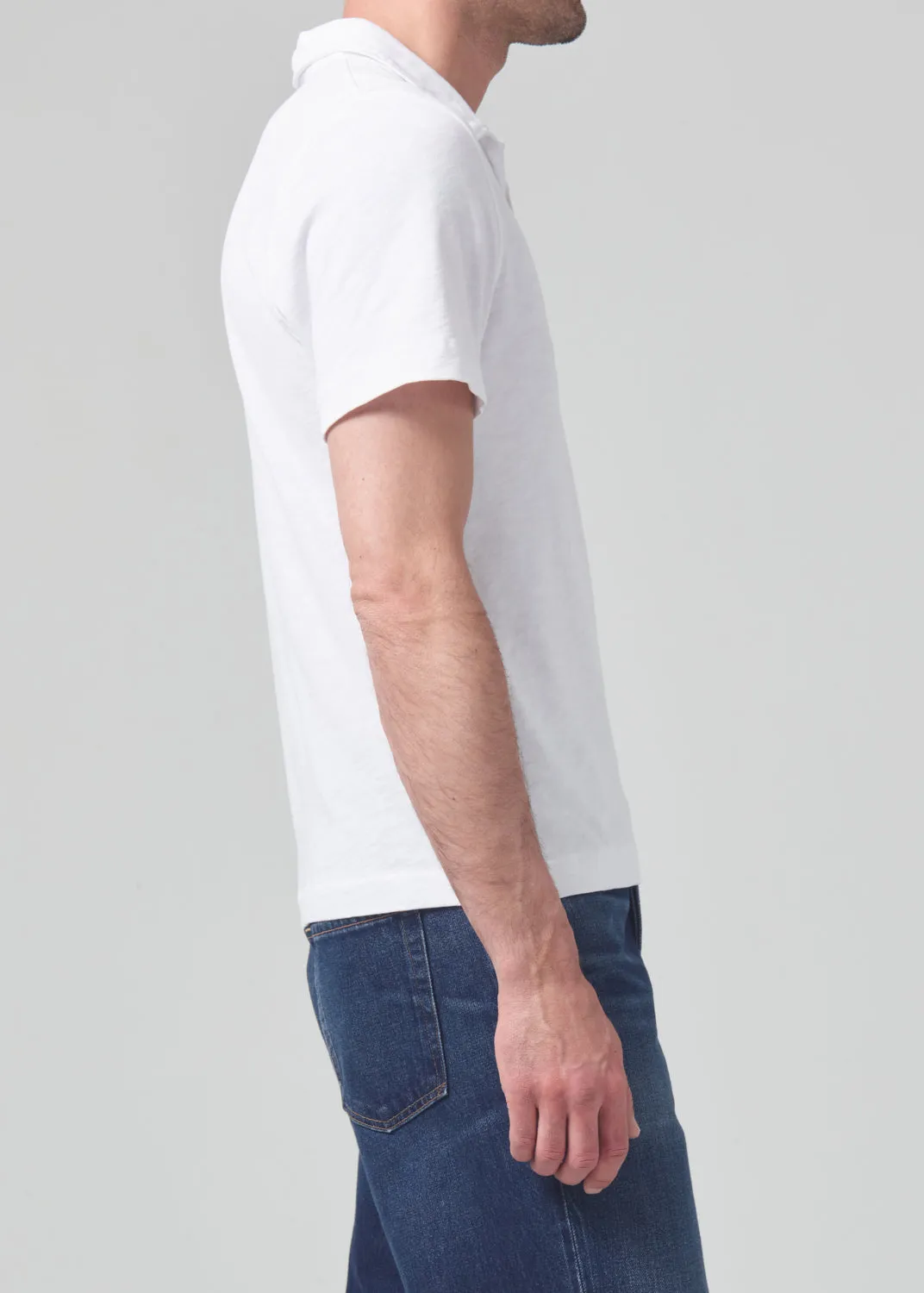 Malachi Slub Polo in Optic White sold by Citizens Of Humanity product image thumbnail 4