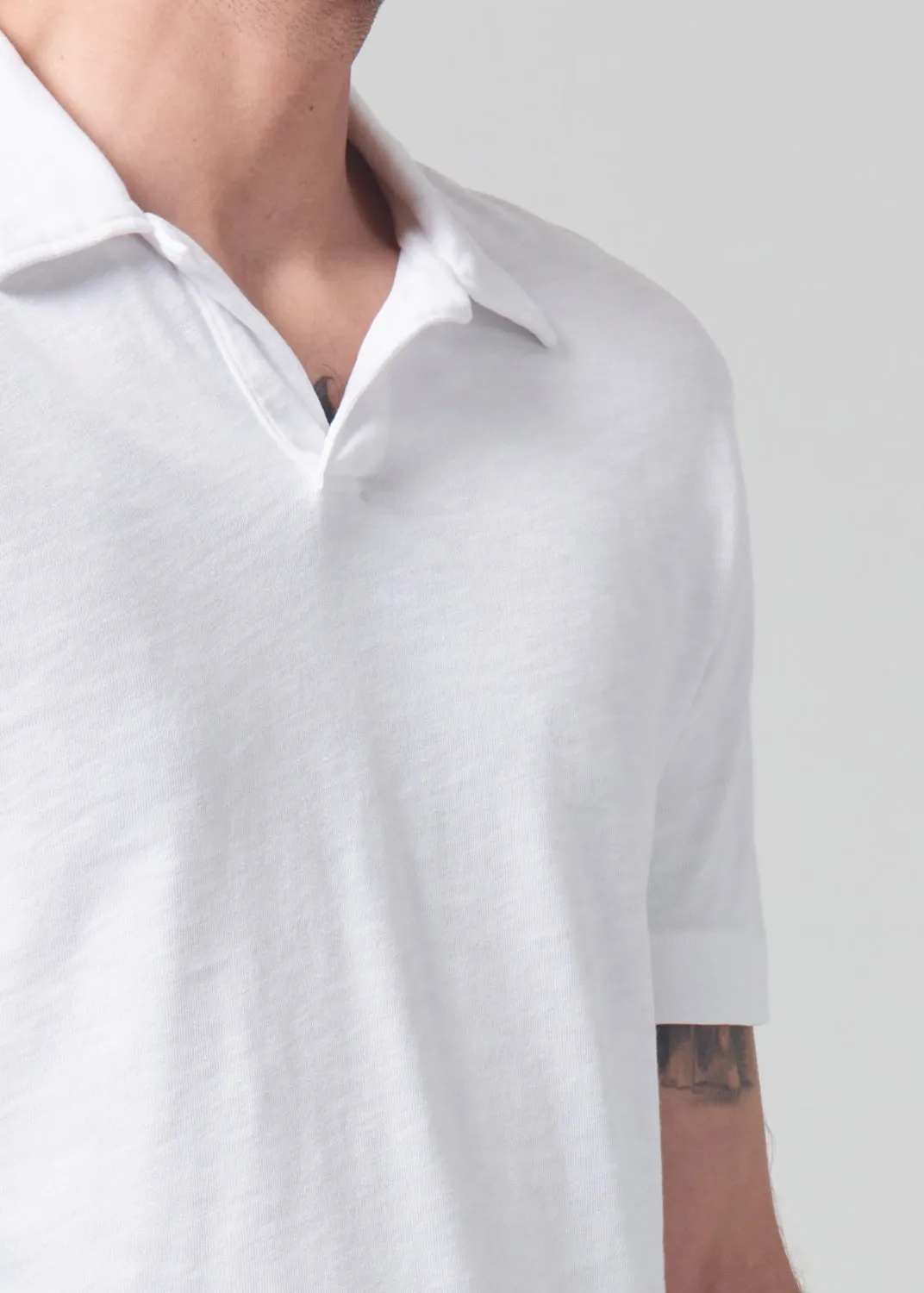 Malachi Slub Polo in Optic White sold by Citizens Of Humanity product image thumbnail 5