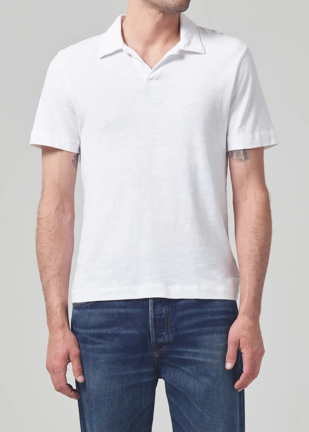 Malachi Slub Polo in Optic White sold by Citizens Of Humanity product image thumbnail 2