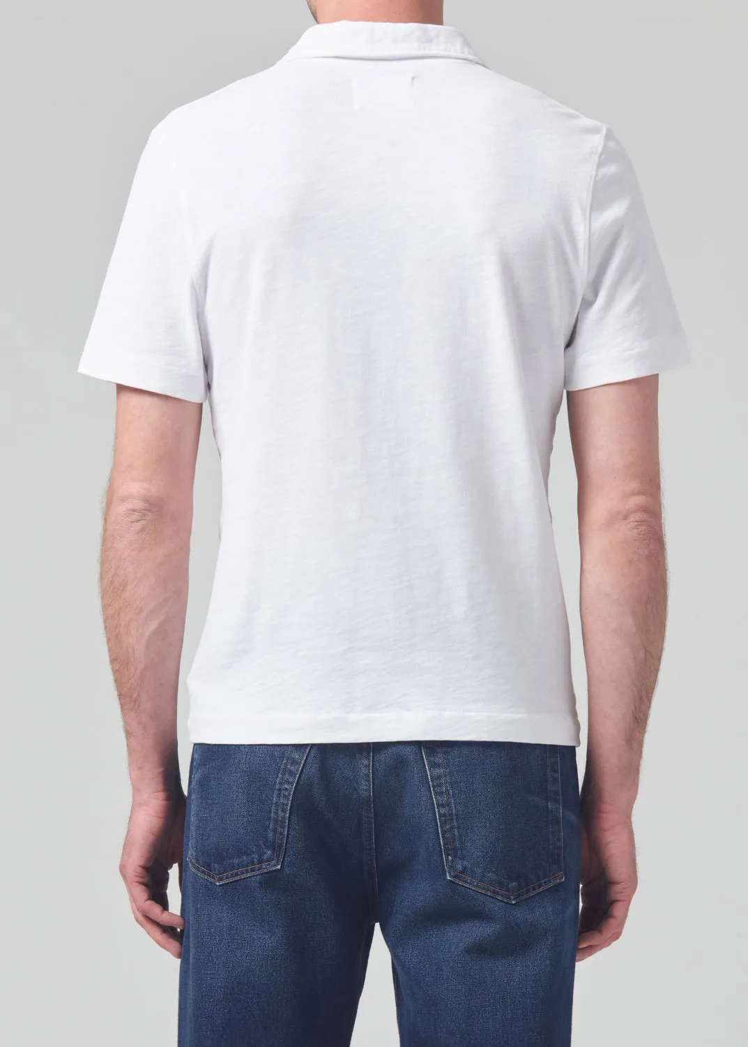 Malachi Slub Polo in Optic White sold by Citizens Of Humanity product image thumbnail 3