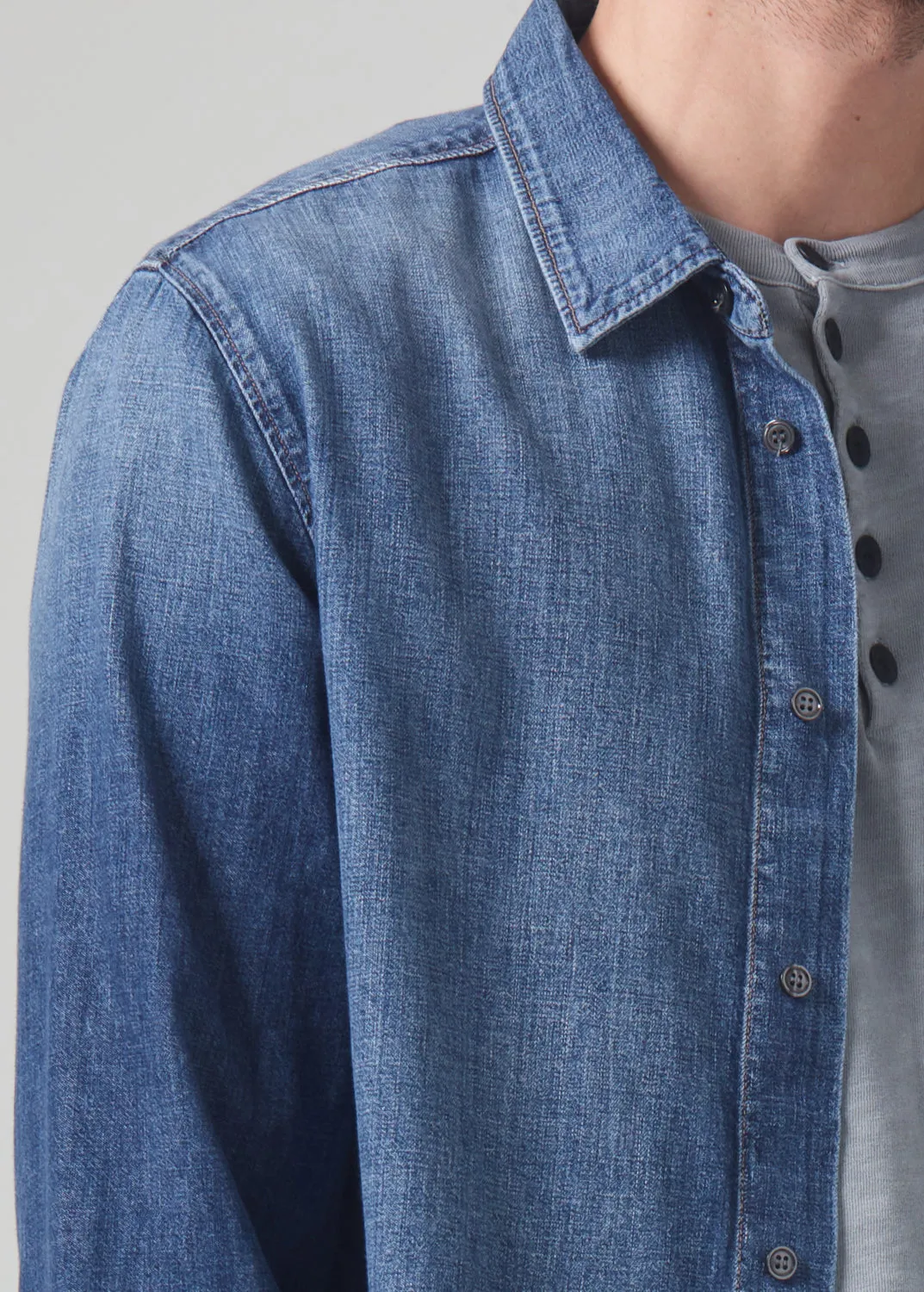 Rework Shirt Chambray in Nile sold by Citizens Of Humanity product image thumbnail 5