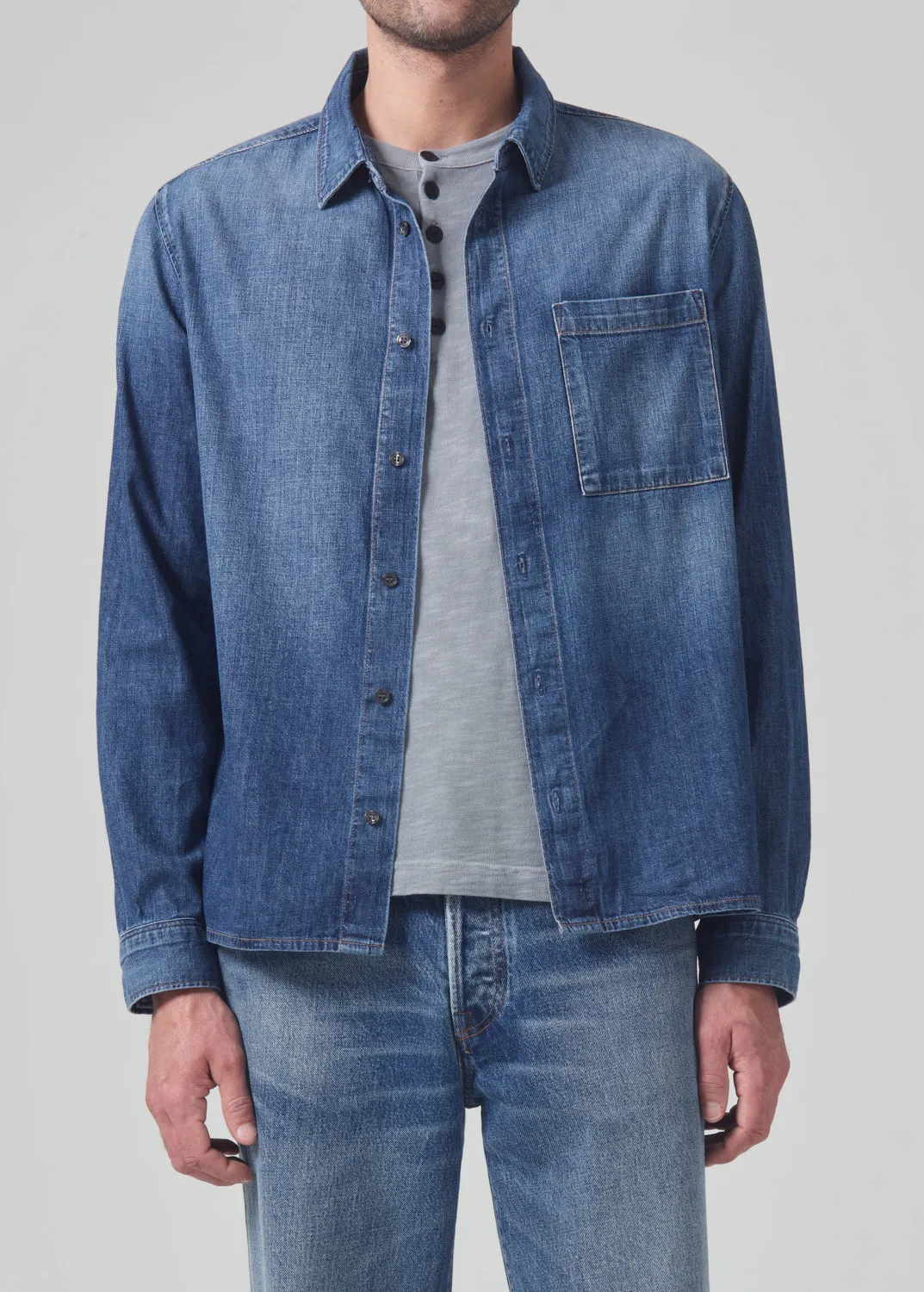 Rework Shirt Chambray in Nile sold by Citizens Of Humanity product image thumbnail 2
