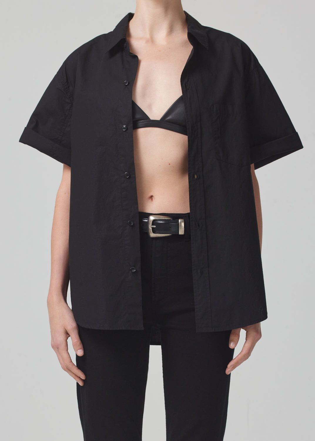 Short Sleeve Kayla Shirt in Black sold by Citizens Of Humanity