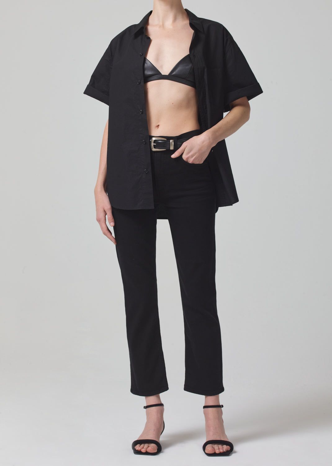 Short Sleeve Kayla Shirt in Black sold by Citizens Of Humanity product image thumbnail 5