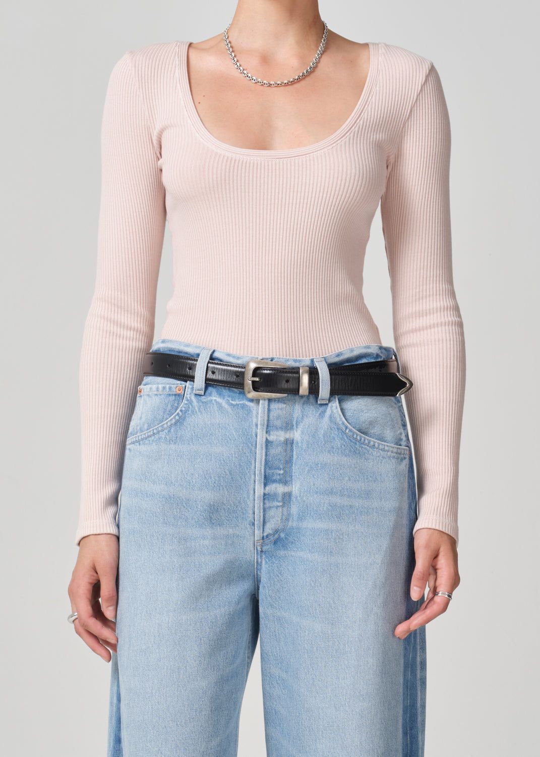 Juni Long Sleeve Scoop Neck in Rosewater sold by Citizens Of Humanity